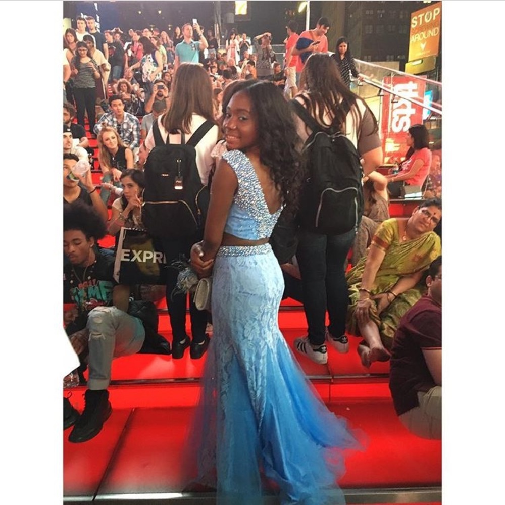 Blue GLAM 2-piece Prom Dress